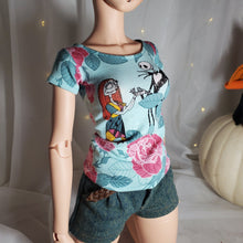 Load image into Gallery viewer, BJD Jack and Sally Simply Meant to Be Fitted T-Shirt 1/3 SD - Blue Bird Doll Shop